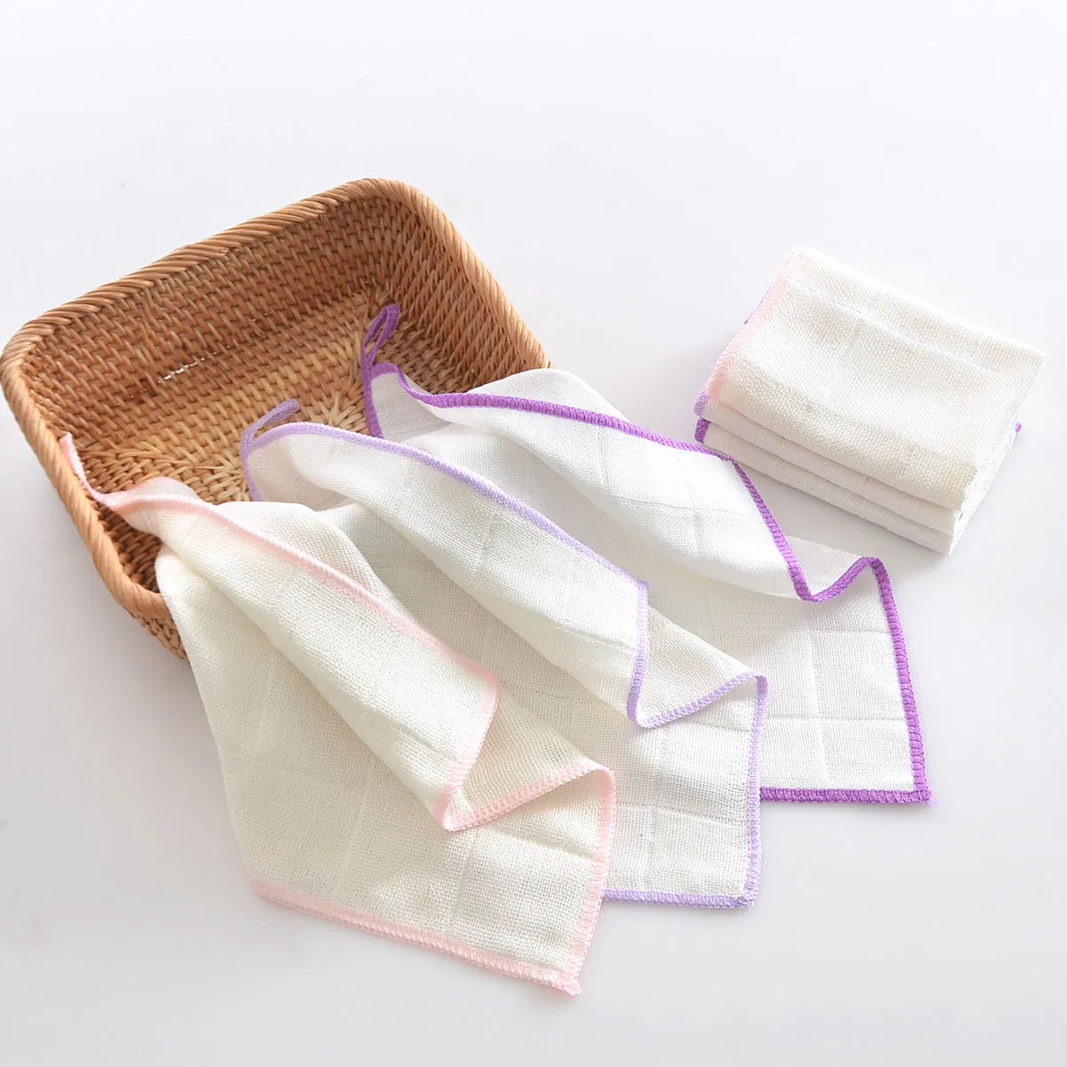 Premium Thickened White Cotton Kitchen Towels for Quick Drying