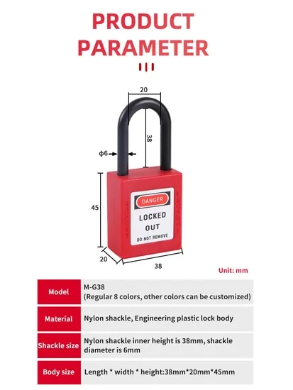 Qvand 38mm Nylon Shackle Safety Lockout Padlock for Safety Lockout