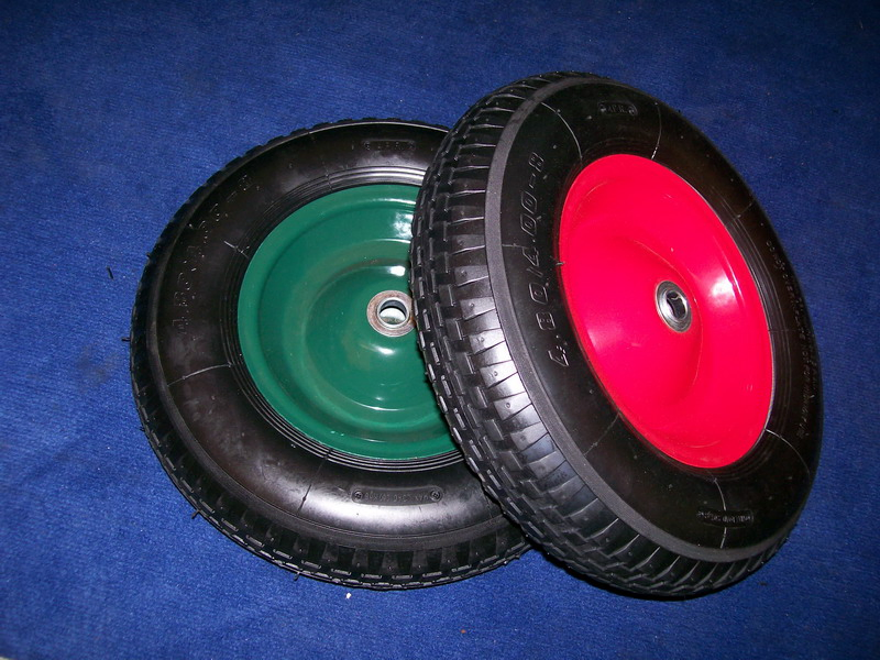 CE Durable High Quality Highload Capacity Flexible Metal Rim PU Foam Wheel (3.00-4)