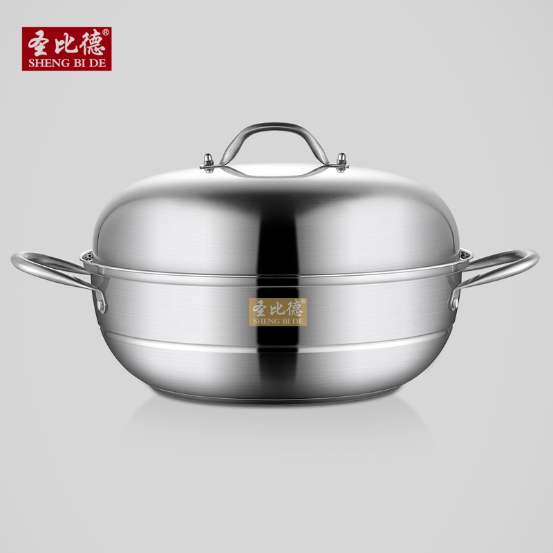 Food Grade Stainless Steel Non-Stick Easy Cleaning Multifunction Steamer Pot 34cm