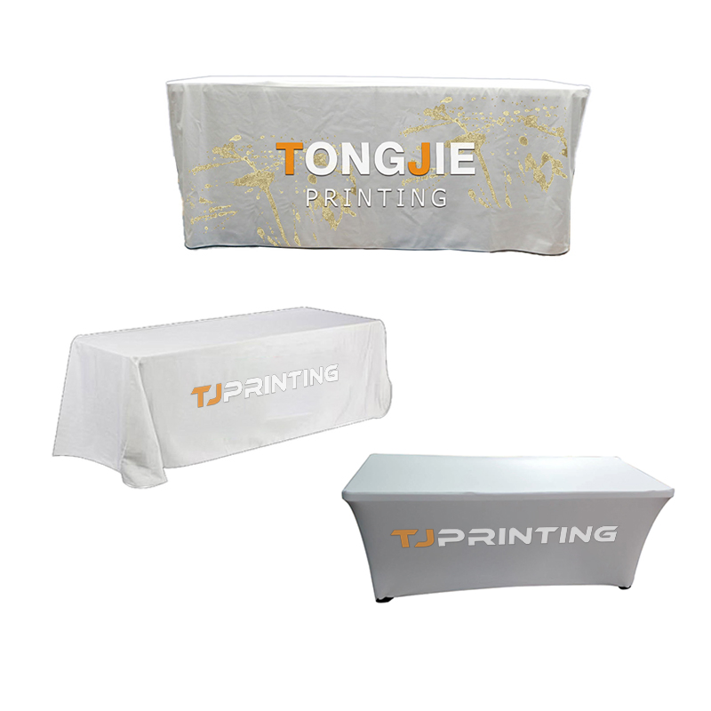 Tablecloth for Event Polyester Stretch Spandex Custom Table Cloth with Logo