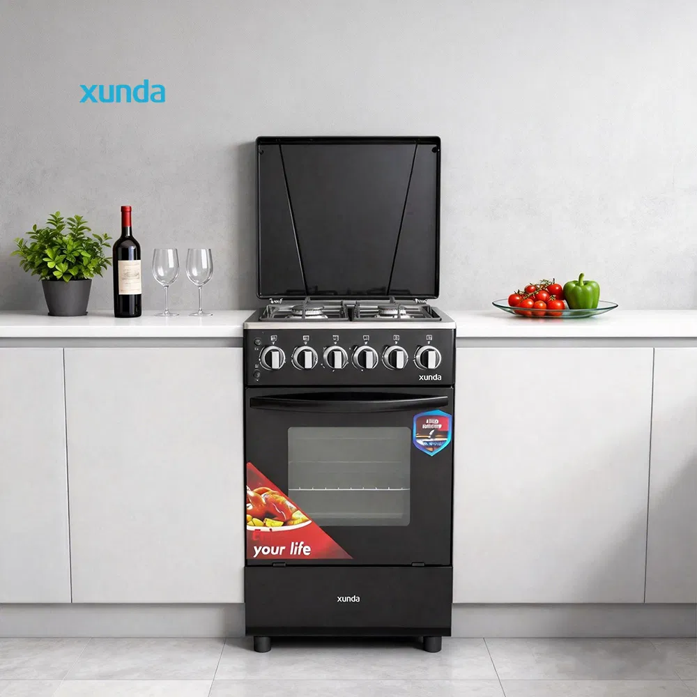 Xunda Combination 4 Gas Stove with Oven Multifunctional Range Oven All-in-One Kitchen Cooker Free Standing Gas Stove with CE