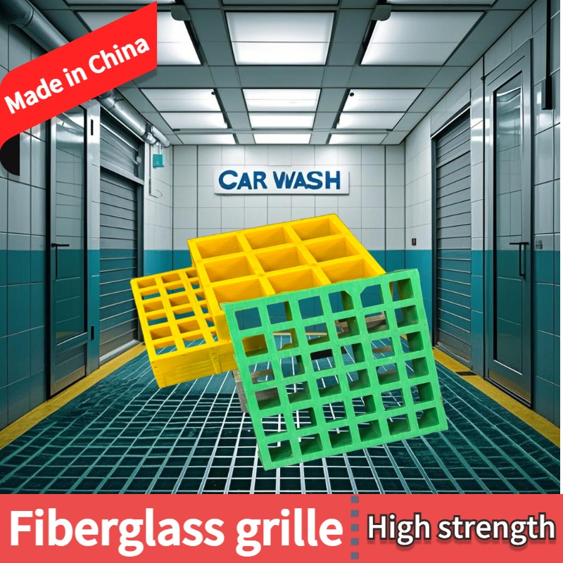 Anti-Slip Fiberglass Molded Deck Trench Cover Drain Pipe Sidewalk Floor Colored Corrosion - Resistant Anti-Aging Fire-Retardant Fiberglass FRP Grating