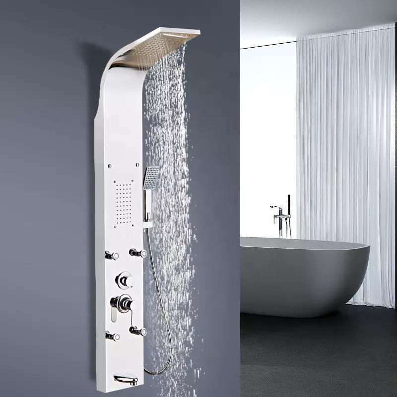 Shower Panel Bathroom Wall Mounted Stainless Steel Waterfall Shower Column Set Tower Massage Jets Shower Panels Colonna Doccia