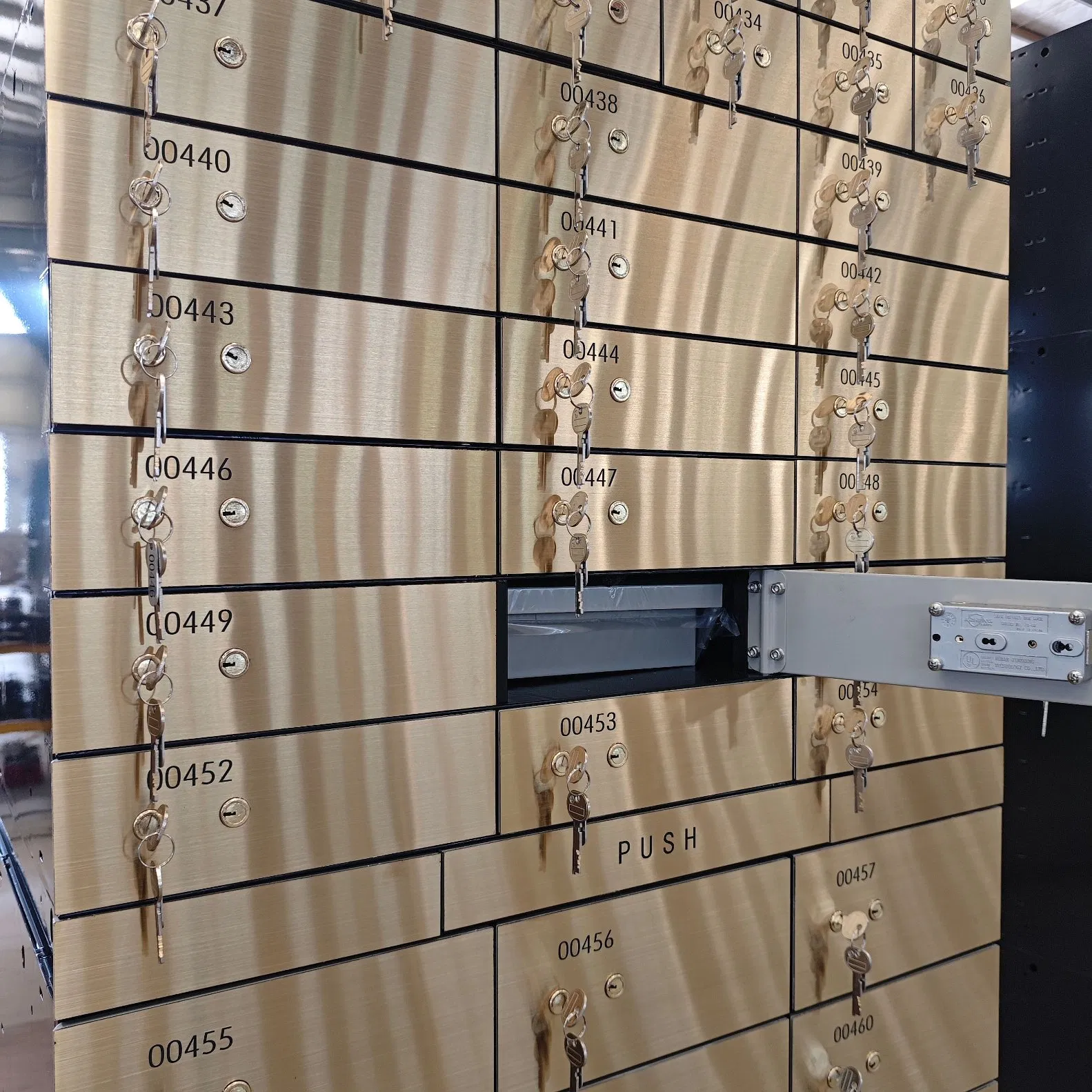 Premium Titanium Gold Safe Deposit Box with Dual Key Lock