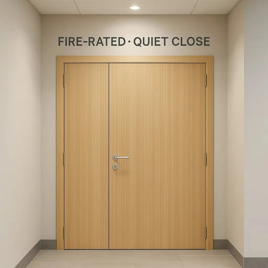Modern Steel Fire Resistant Security Door with Fire Smoke Seal