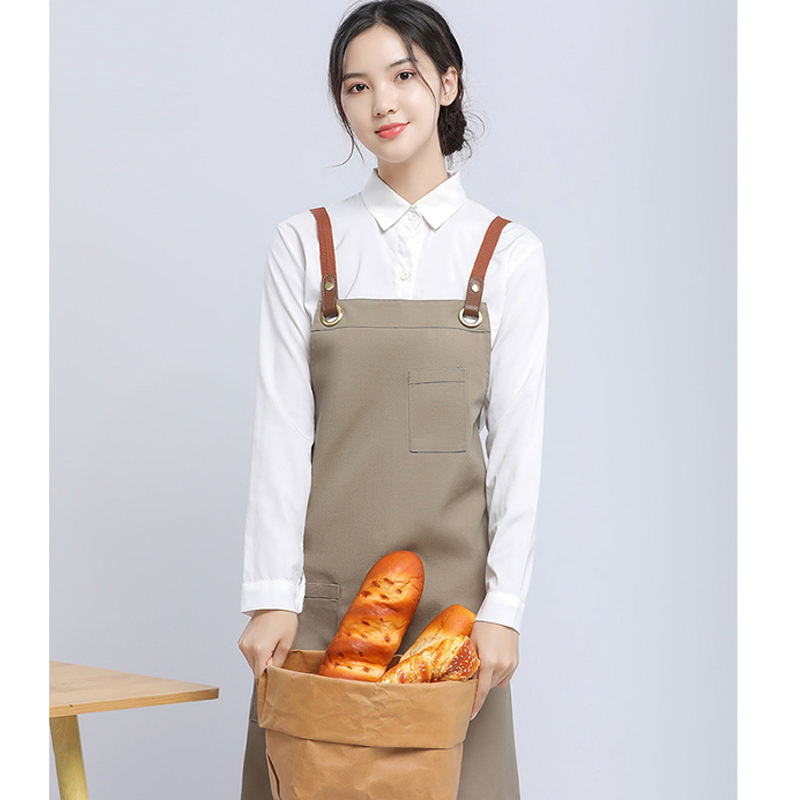 Kitchen Accessories Chef Apron Custom Logo Unisex High Quality Durable Waterproof Apron Bib Canvas Restaurant Apron