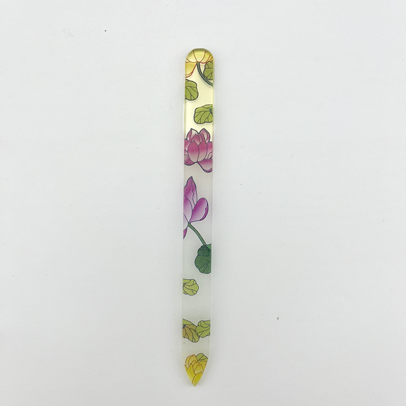 Custom Logo Professional Lifetime Manicure Fingernail File Floral Pattern Nail File