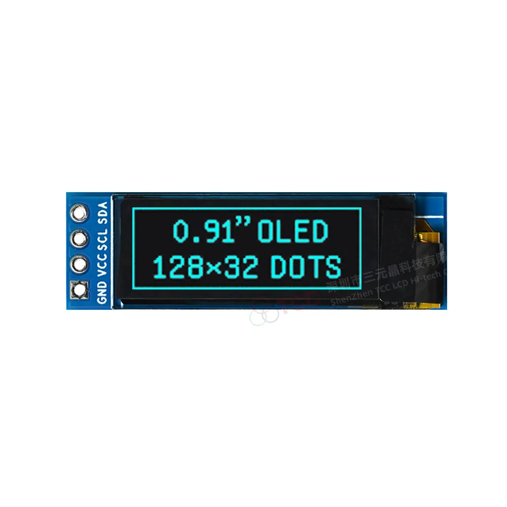 OLED-дисплей 0.91 дюйма 128x32 с SSD1306, I2C интерфейс