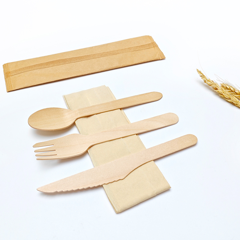 Biodegradable Disposable Party Restaurant Wooden Knife Fork Spoon Cutlery