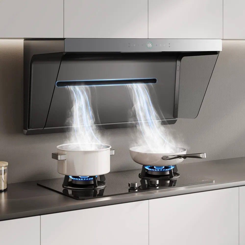 Auto Open C5 Adjustable Speed Kitchen Range Hood for Family Cooking