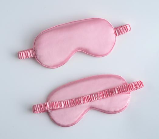 Wholesale Solid Color Eye Sleeping Mask Polyester Imitated Silk Eyeshade for Travel