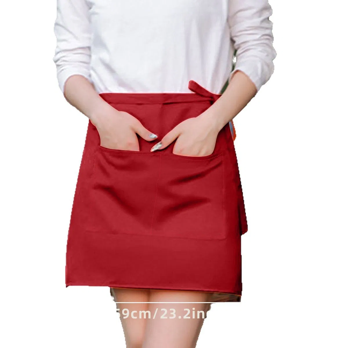 Large-Sized Skirt, Bar Coffee, Solid-Colored Professional Apron, Chef's Half-Length Apron