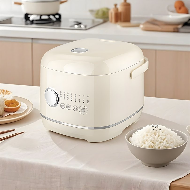 Smart Rice Cooker Mini 2.5L Stainless Steel Ceramic Non-Stick Includes Measuring Cup for Household and Hotel Use