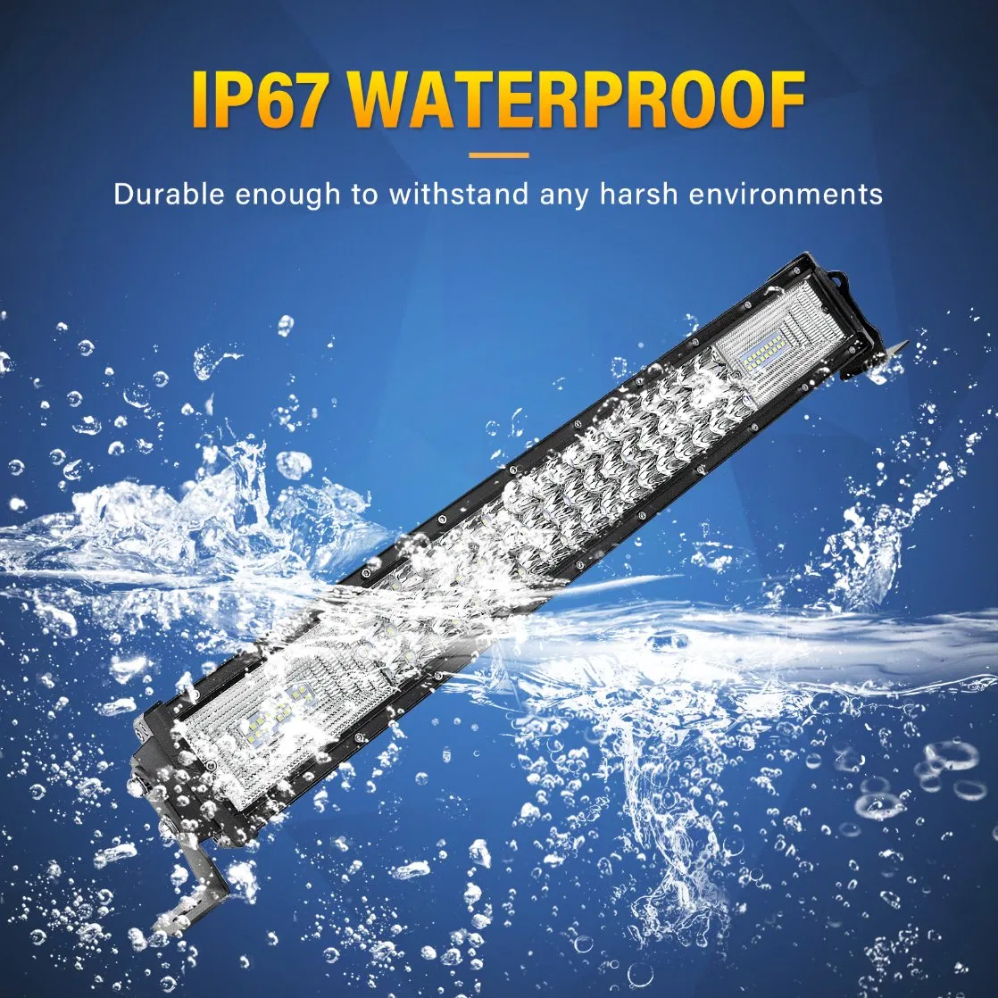 LED Light Bar 7D Lens Triple Row Spot Flood Combo Beam