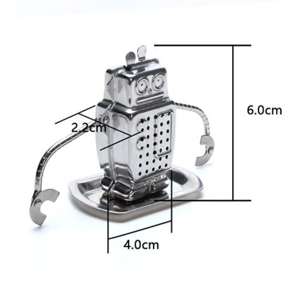 Stainless Steel Tea Infuser Mesh Robot Shaped with Long Chain Wbb27312