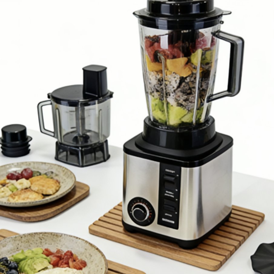 Multifunctional Baby Food Blender Juicer Extractor Stainless Steel 6 Blades 3 Speed 36db Quiet Motor