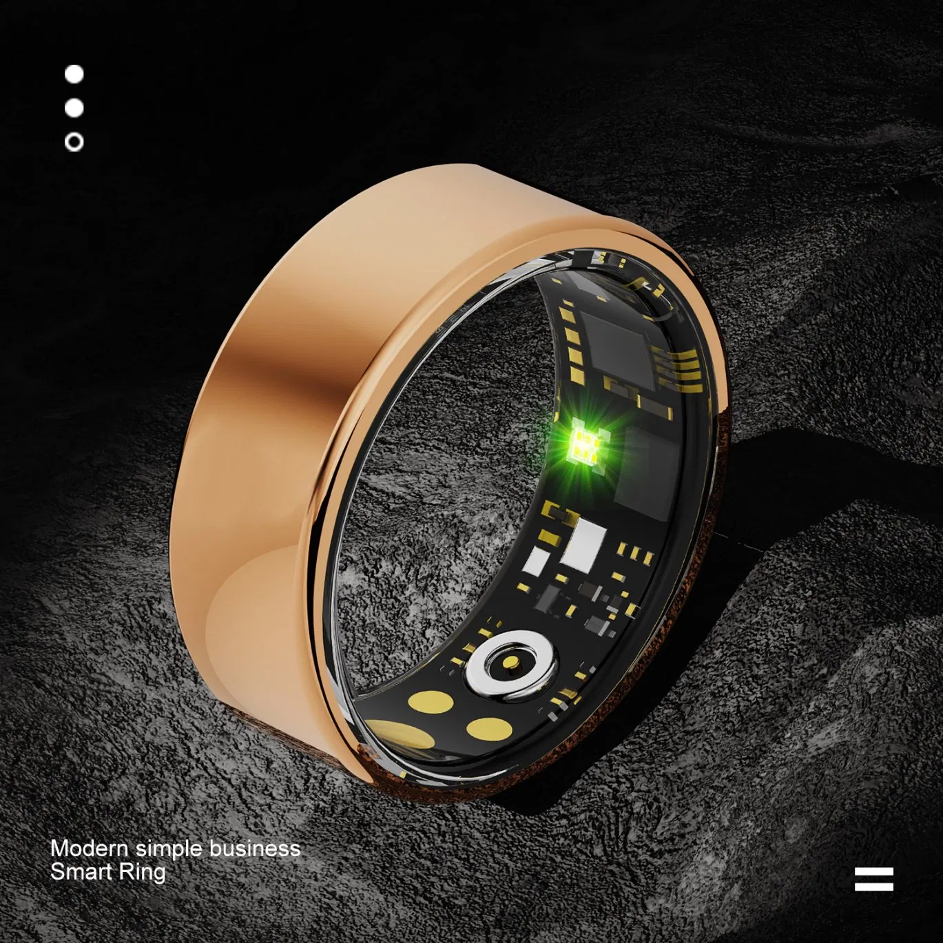 Bluetooth Smart Ring: Blood Oxygen, Heart Rate, Blood Pressure Monitor. Waterproof Health Tracker for Men & Women