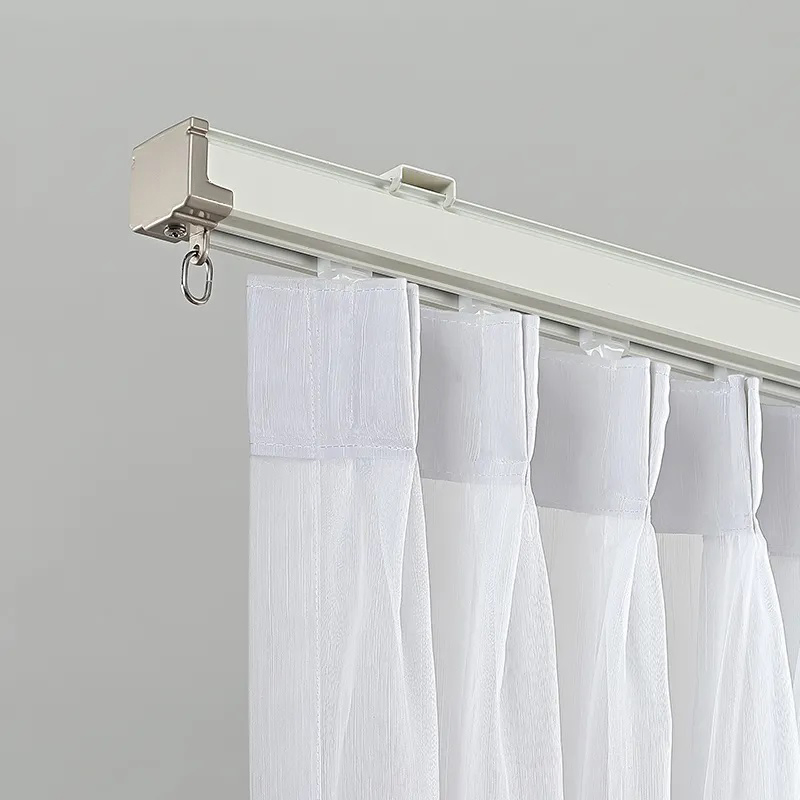 Hidden Mini Ultra-Thin Metal Pulley Straight Curtain Track Ceiling Installation Curtain Track