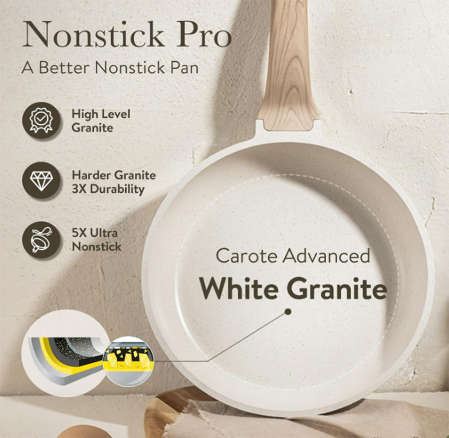 14 PCS Nonstick Ceramic Pots and Pans Cookware Set