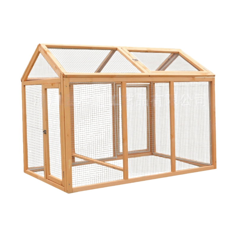 Corrosion-Resistant Wooden Poultry Enclosure Suitable for Ducks Pigeons Rabbits and Other Poultry with a Wire Mesh Frame Suitable for Both Indoor and Outdoor