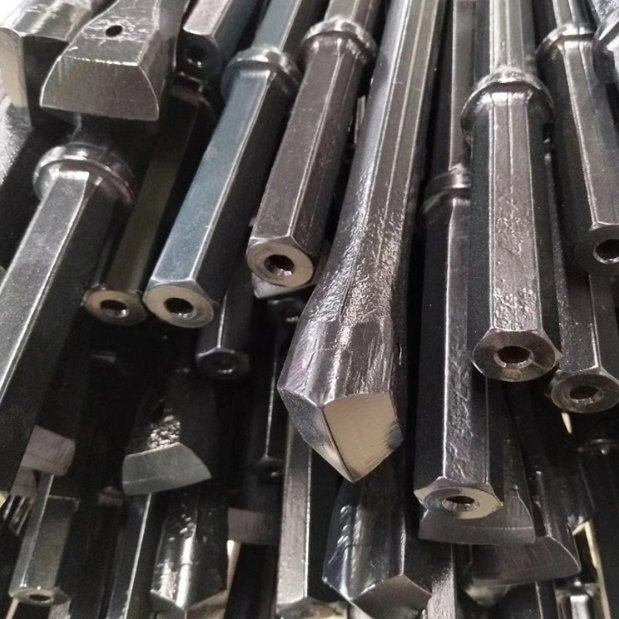 Integral Drill Steel H22 H19*108mm Chisel Bit and Cross Bit Integral Drill Rod for Jack Hammer
