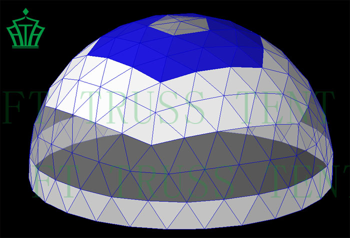 Diameter 8m Steel Dome Camping Resort Igloo Tent with Square PVC Door