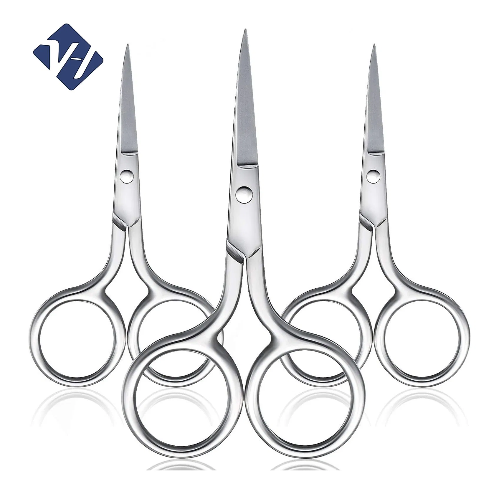 3 Pairs Nose Hair Scissors Facial Hair Scissors Small Scissors Stainless Steel Straight Tip Scissor
