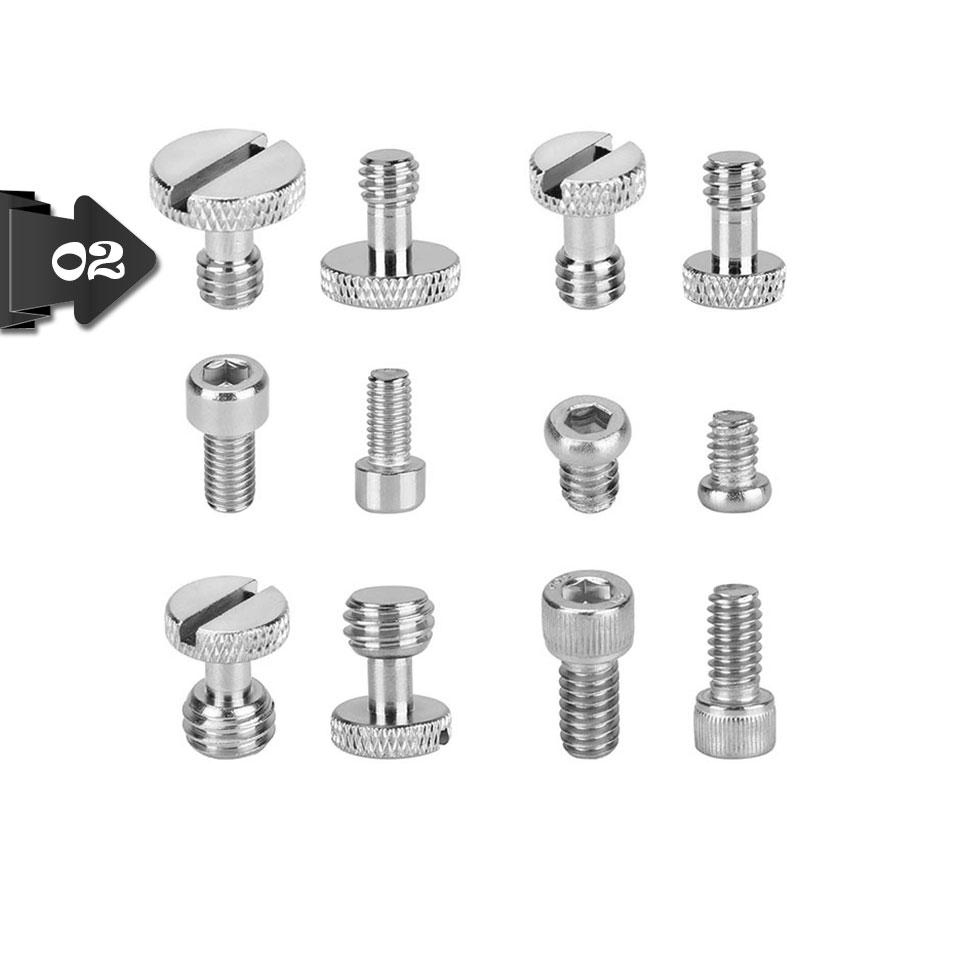 Stainless Steel Slotted Captive Camera Mount Screws Digital Thumb 1/4 Camera Screw