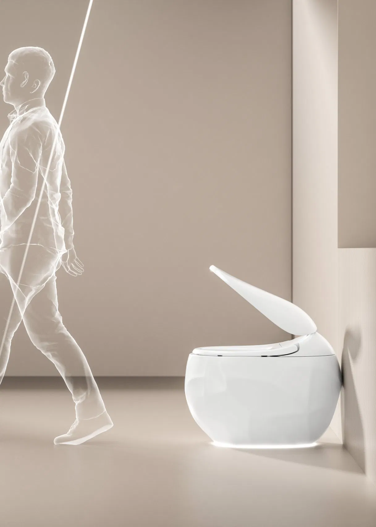 New Design Egg Shape Texture Smart Toilet Floor Mounted Automatic Bathroom Toilet Seat