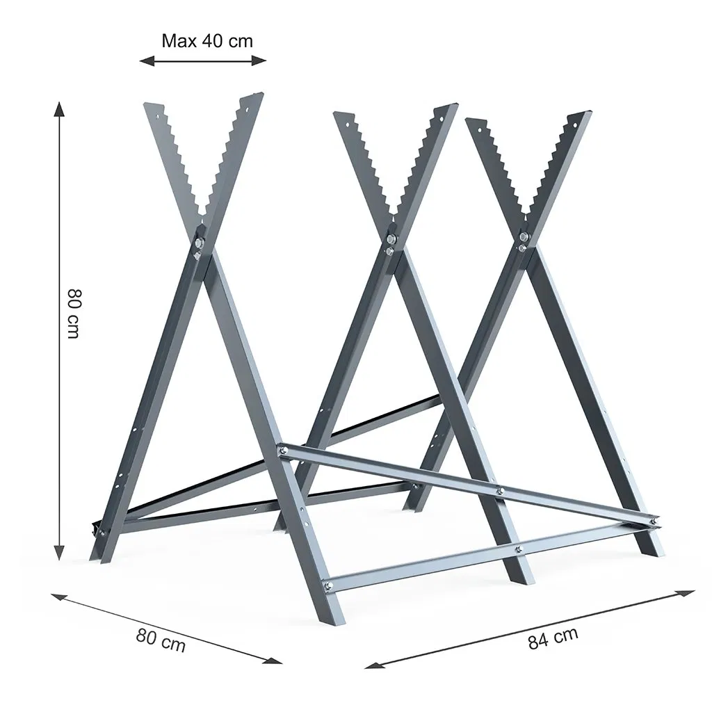 Log Saw Horse with Serrated Teeth for Log Firewood and Timber