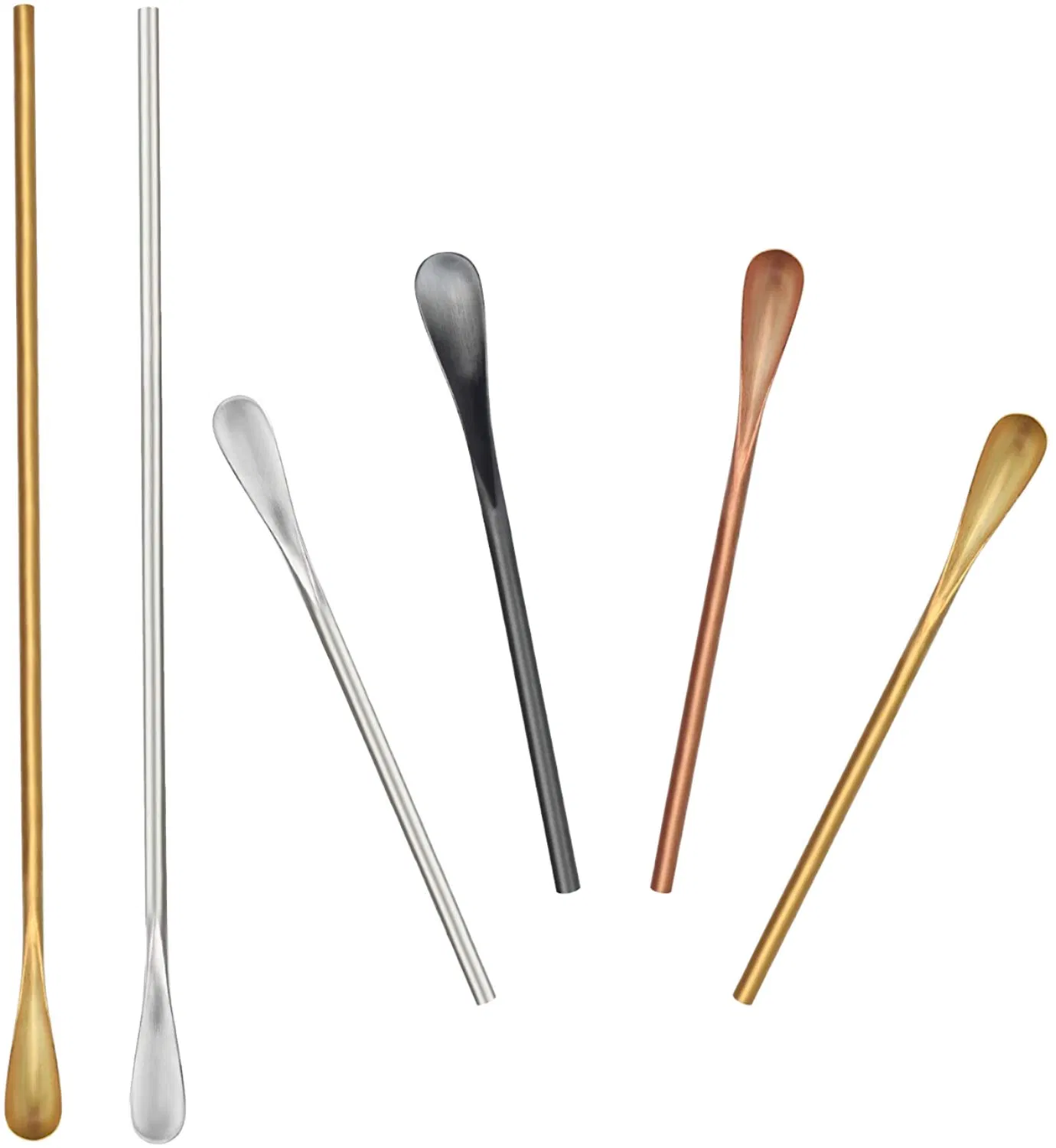 Colorful 304 Stainless Steel Stirring Long Handle Coffee Dessert Ice Tea Spoons