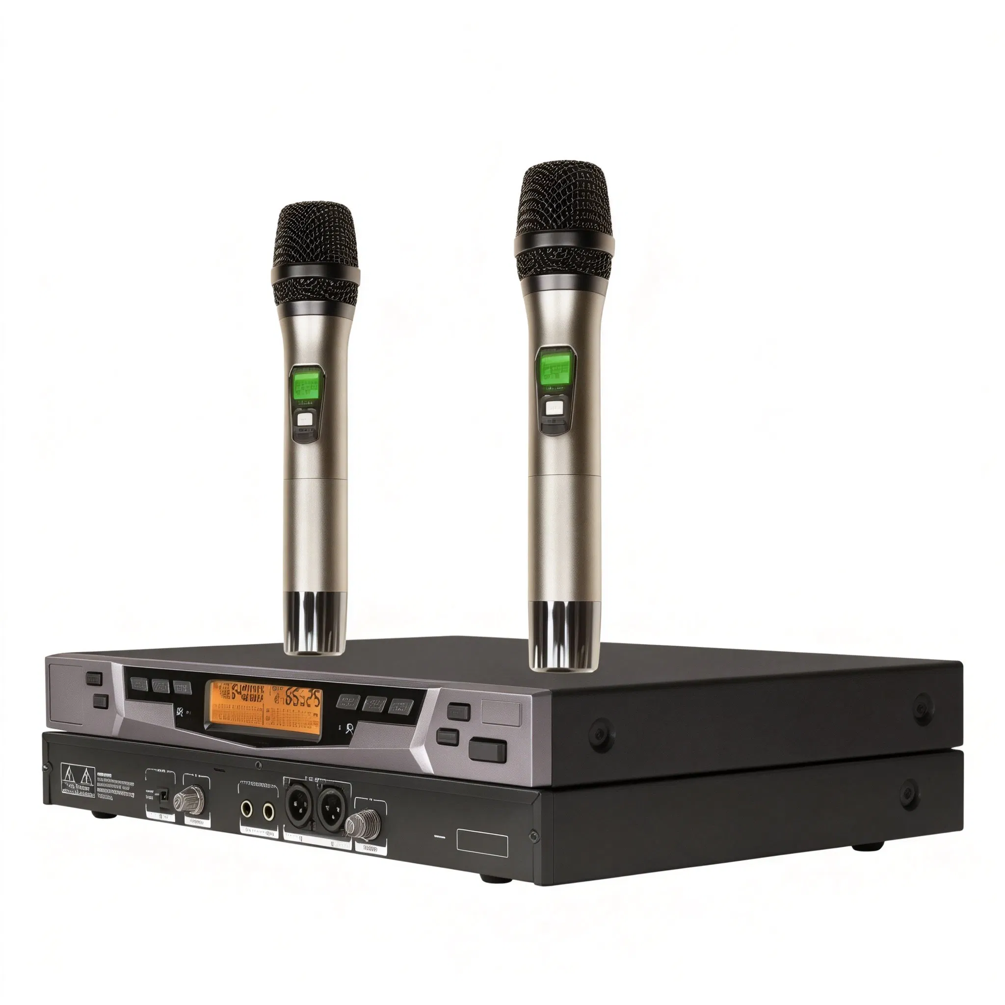 Intelligent Dual-Channel UHF Infrared Synchronized Low-Latency High-Stability Anti-Interference Professional Wireless Microphone Audio Transmission System