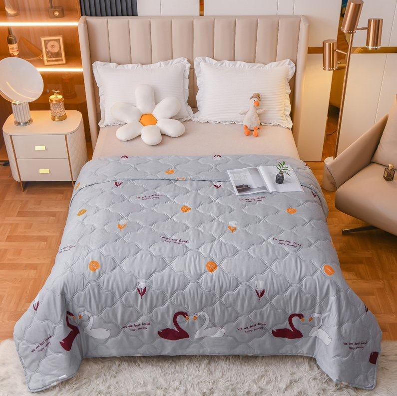 Frosted Printed Diamond Velvet Summer Quilt Sheet Double Air Conditioning Quilt