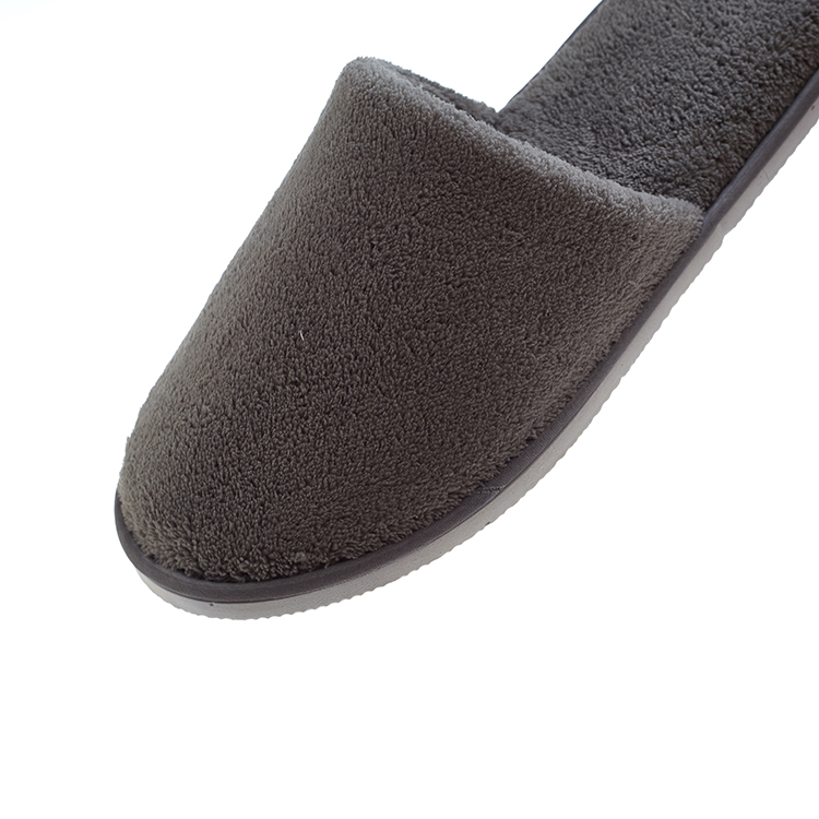 Personalized Custom Premium Coral Fleece Plain 5 Star Hotel Room SPA Travel Disposable Guest Slippers with Logo