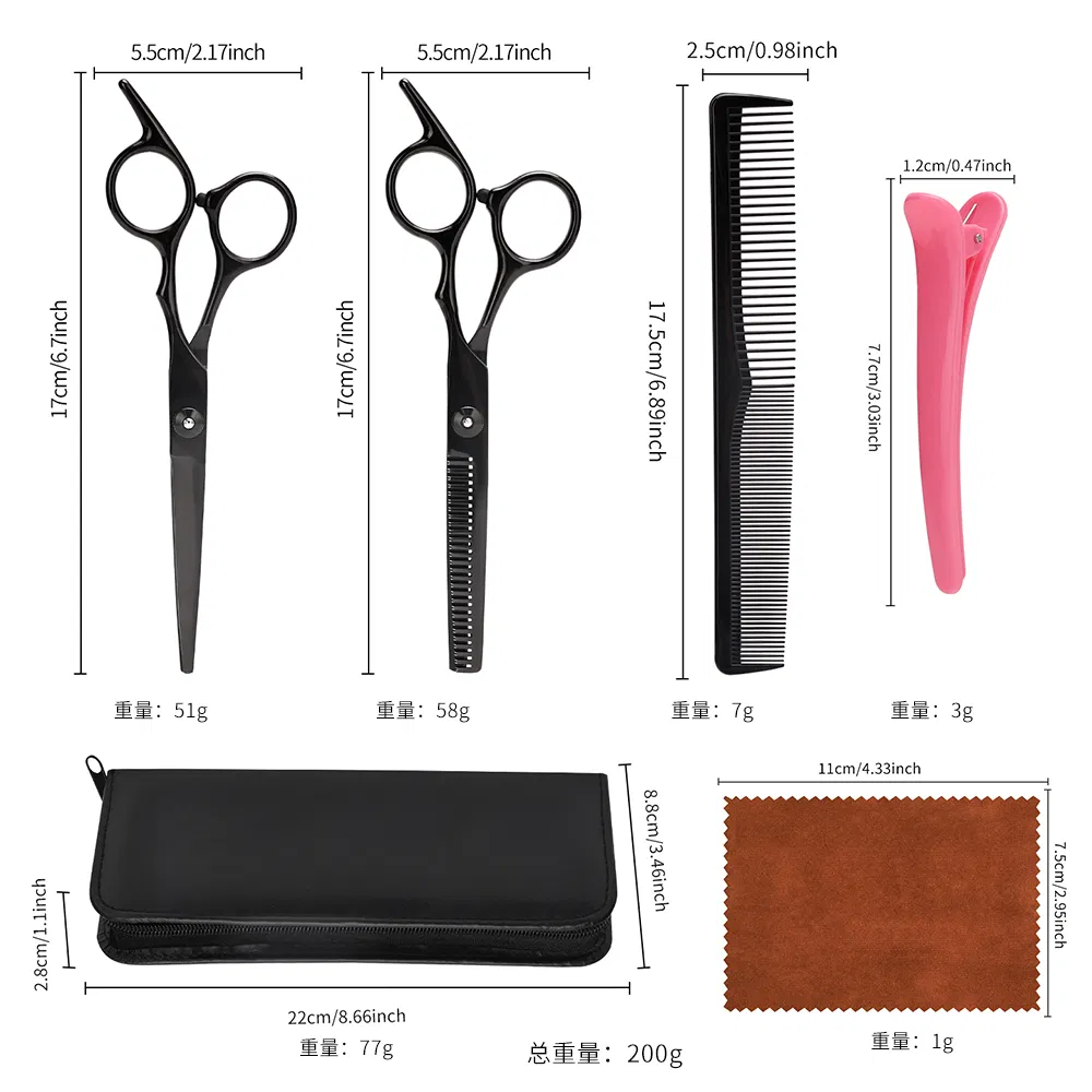 Salon Stainless Steel Hair Scissor Set Trimmer Straight Scissor Grooming Scissors Kit
