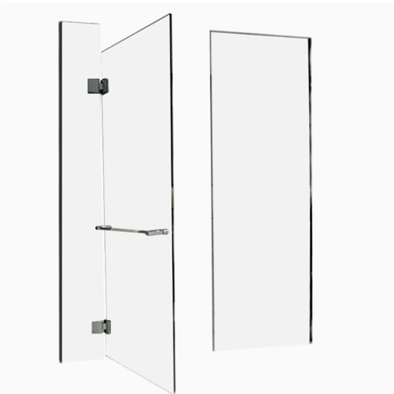 High Quality Matt Black Tempered Glass Frameless Swing Bathroom Shower Door