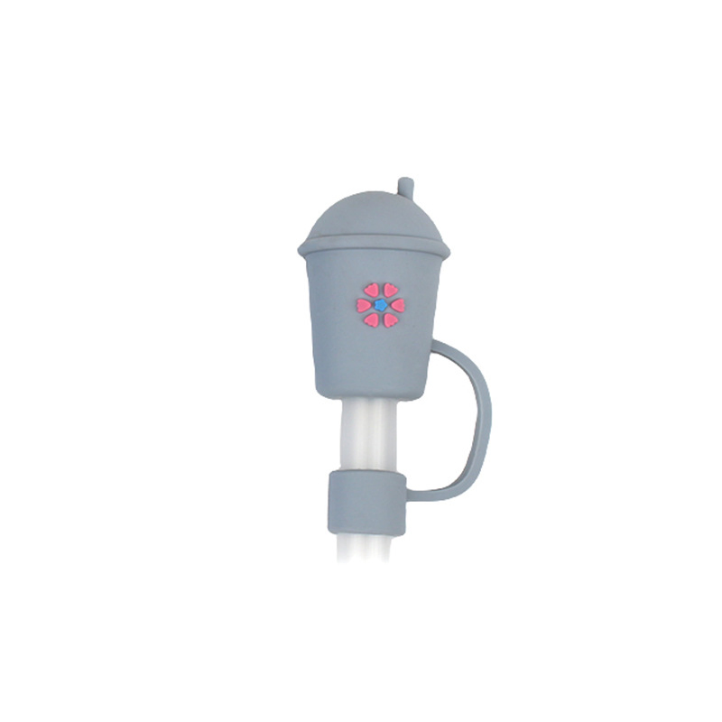 Manufacturers Wholesale PVC Milk Tea Straw Caps Printed Dustproof Straw Covers for Tumbler