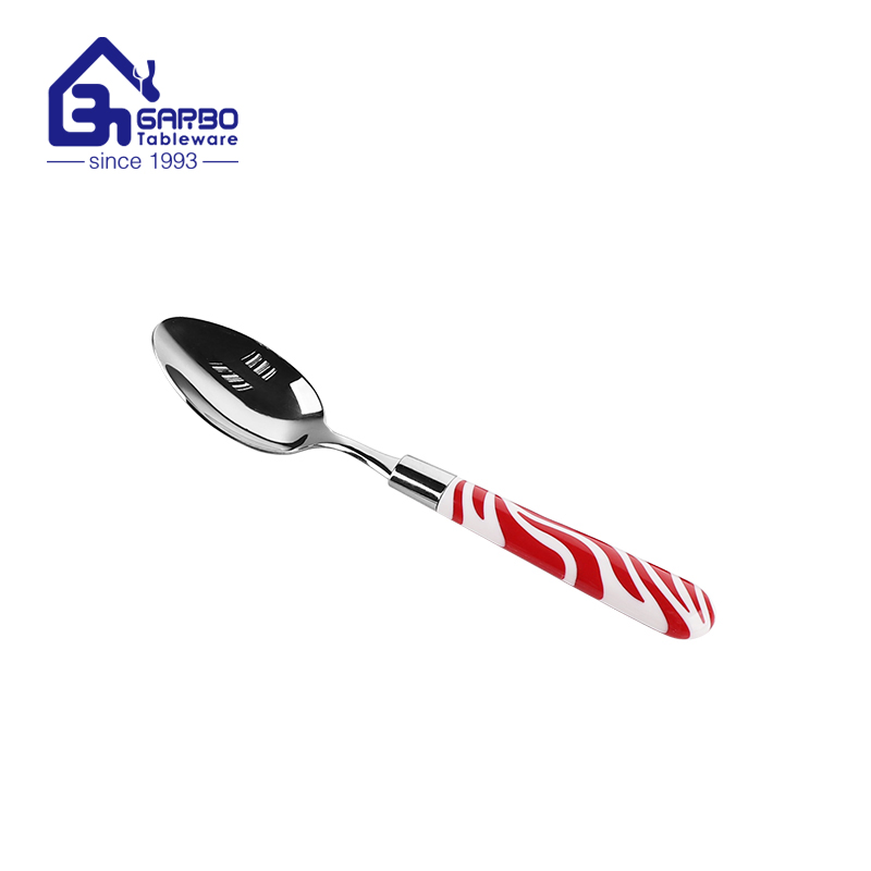 Silver Color Stainless Steel Dinner Knife with Red Plastic Handles Flatware for Daily Use Dinnerware