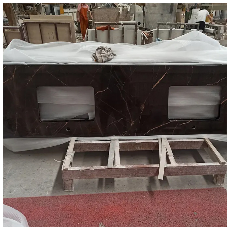 Saint Laurent Brown Marble Kitchen and Bathroom Countertops