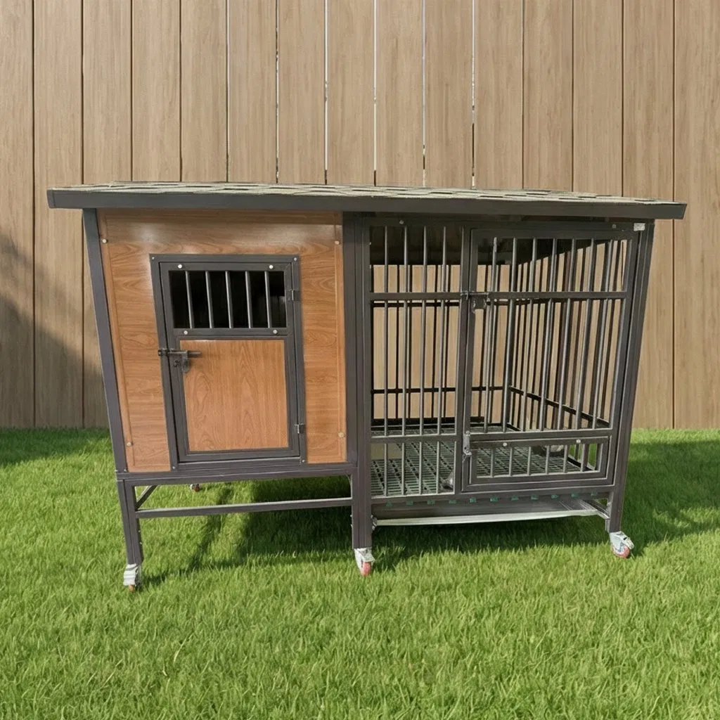 Customizable Solid Wood Dog House with Durable Raised Floor