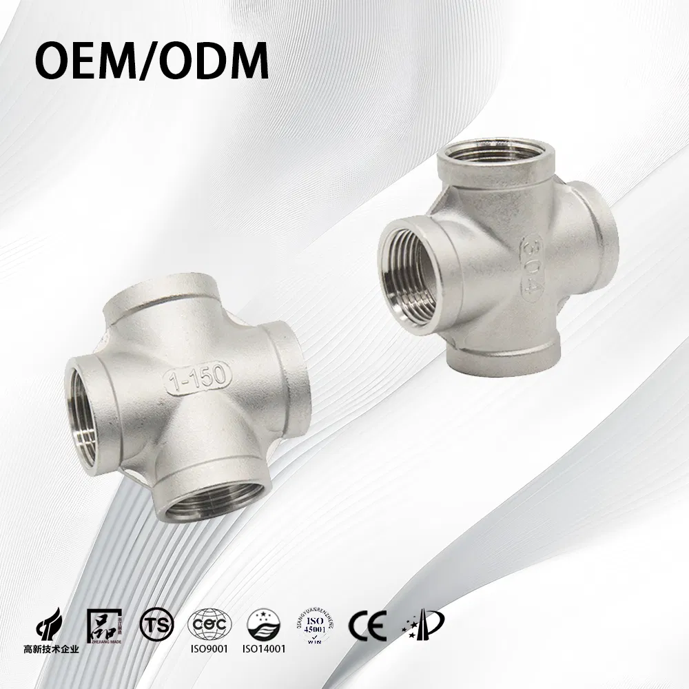 SS304/SS316L Customize Thick-Walled Investment Casting NPT/Bsp Equal Cross for Underfloor Heating System