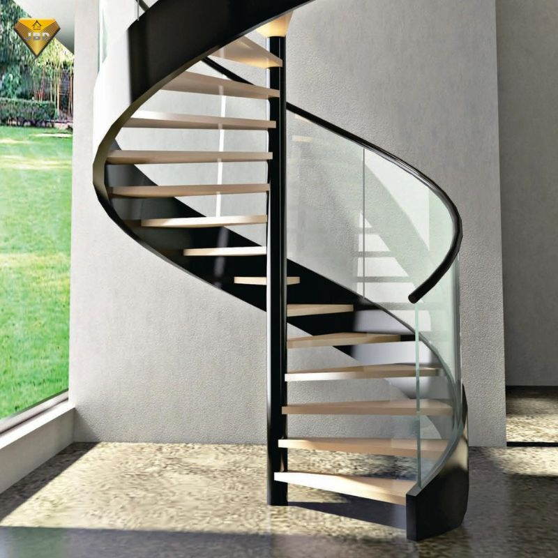 Elegant Indoor Glass Staircase Railing with Custom Design