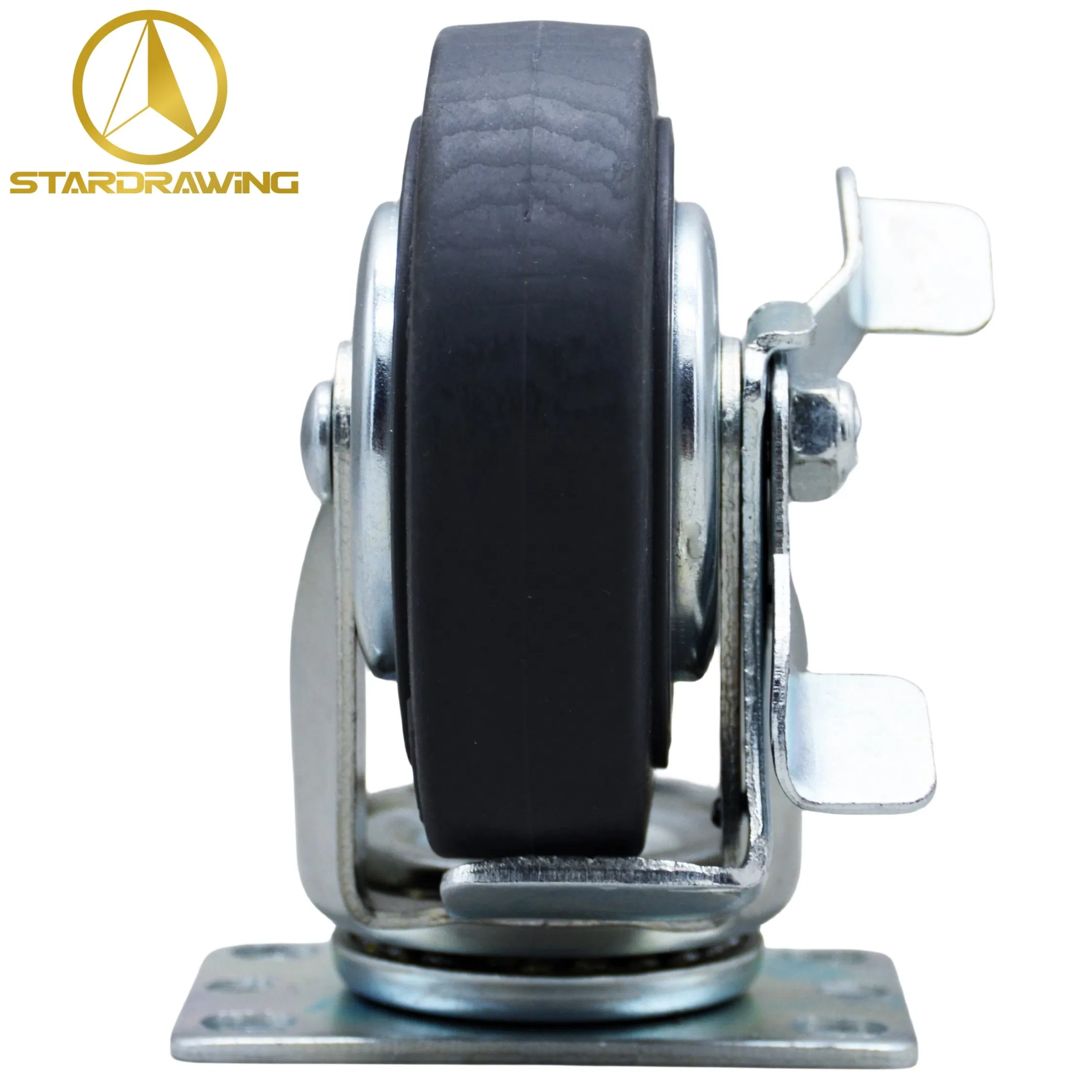 Stardrawing 4inch 100mm Swivel TPR Rubber Caster Wheel with Side Brake