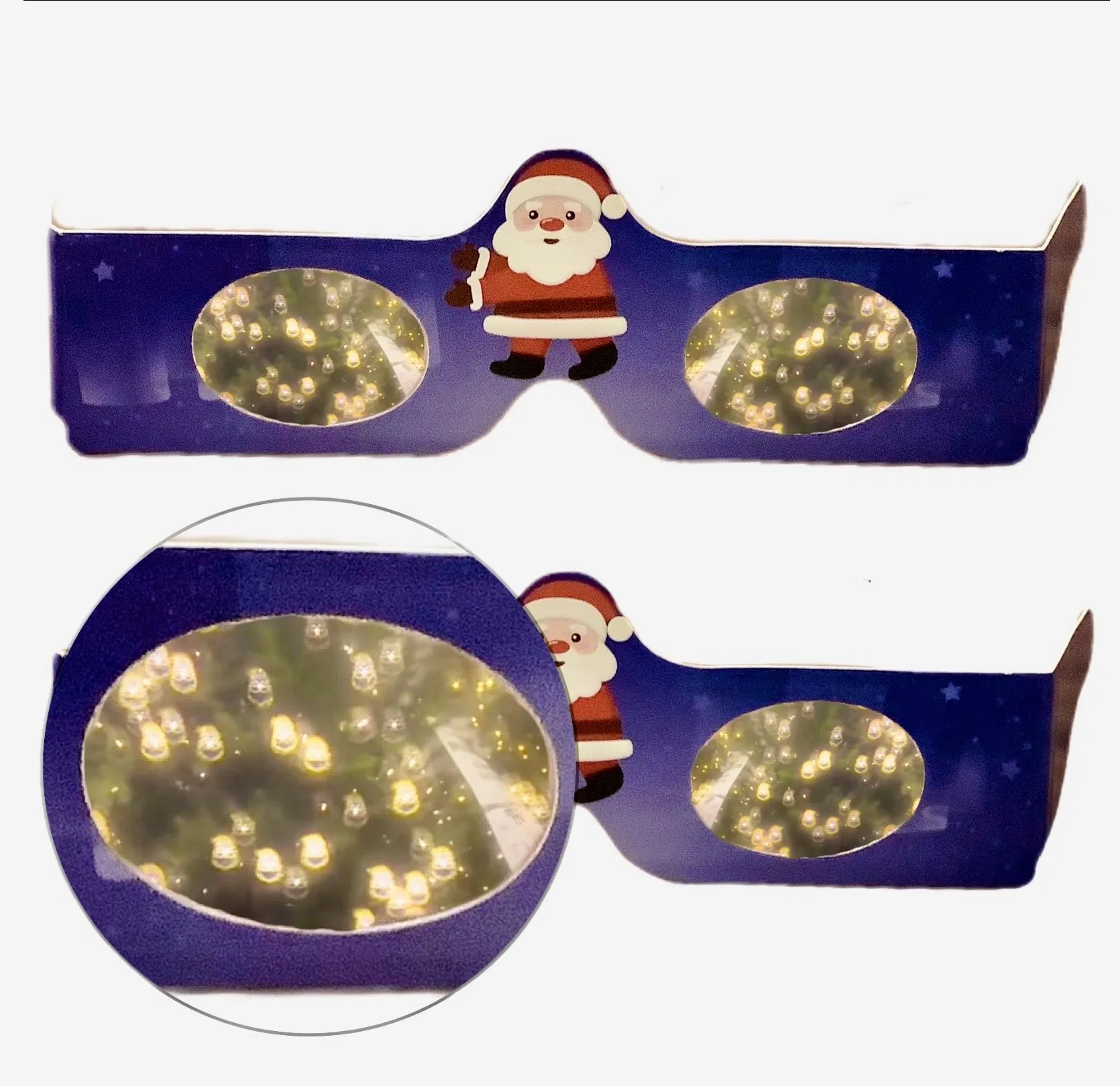 Paper Gift Christmas Crafts Firework Glasses Christmas Goodies with Customer Logo Wholesale Diffraction Glasses