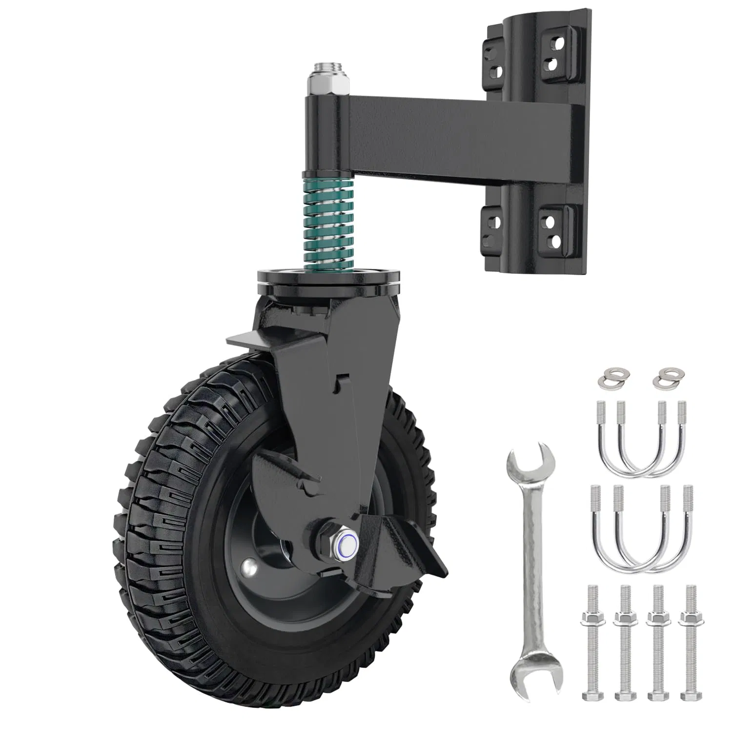 8 Inch Door Caster with Brake for Tube and Wood Gates