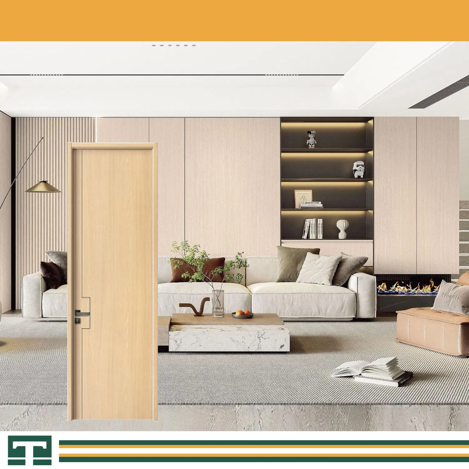 Custom Styles & Colors MDF PVC Wood Security Bedroom Bathroom Solid Fire Rated WPC Plain House HDF Wooden Interior Door