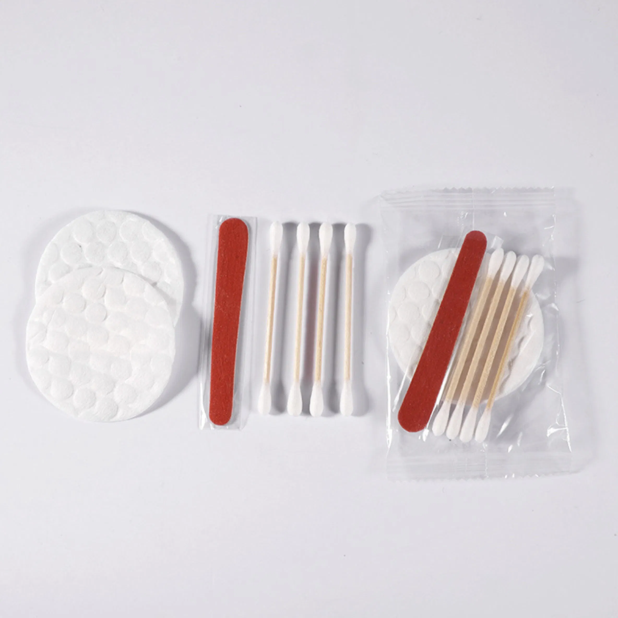 Hotel Vanity Kit with 4PCS Plastic Swab, 2PCS Round Cotton Pad
