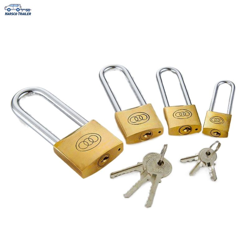 32mm Tri Circle Long Shackle Brass Padlock