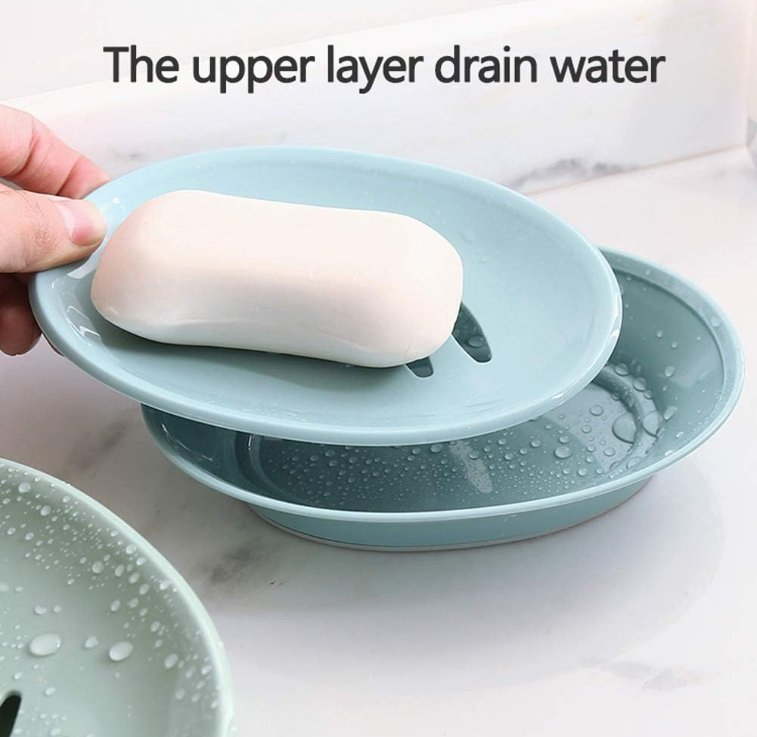 Neutral Tone Single Plastic Soap Dish Bathroom Accessories with Drain Plastic Sponge Holder